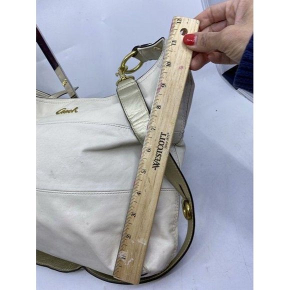 coach white gold leather cross body bag - Picture 3 of 9